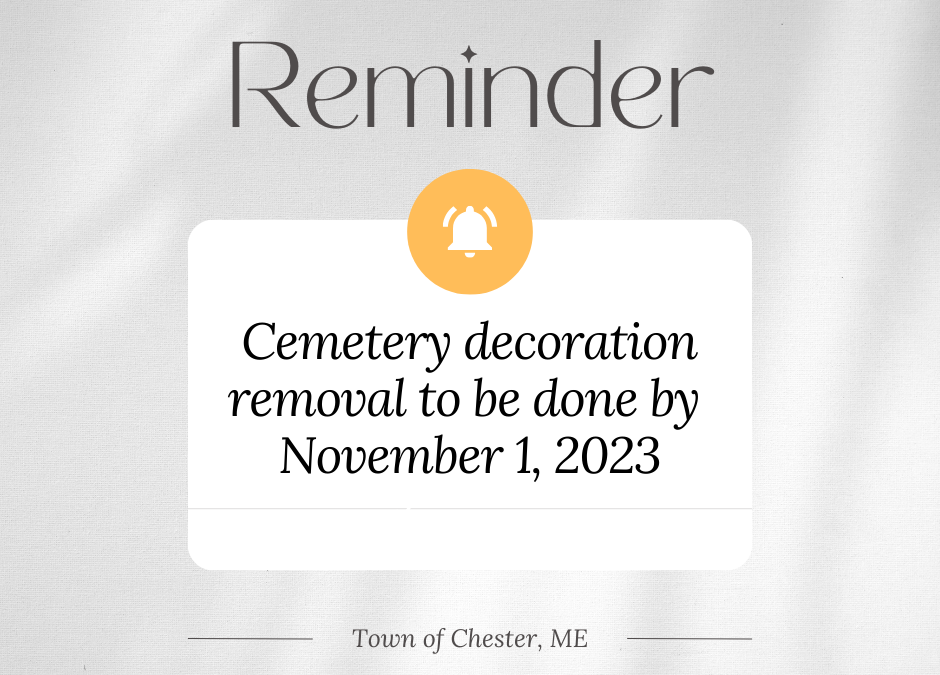 Cemetery Decoration Removal